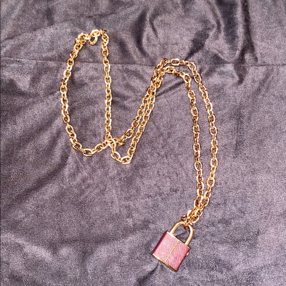 Henri Bendel Gold Purple Locket Chain Necklace